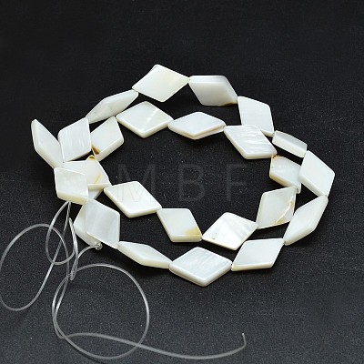 Dyed Natural Freshwater Shell Rhombus Bead Strands SHEL-M001-02A-1
