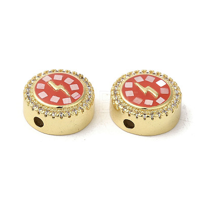 Brass Micro Pave Cubic Zirconia Beads KK-K385-002G-1