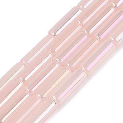 Electroplate Imitation Jade Glass Beads Strands EGLA-Q132-02A-A04-1