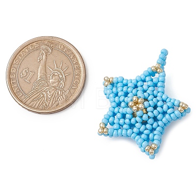 Beaded Star Charms PALLOY-MZ00451-02-1