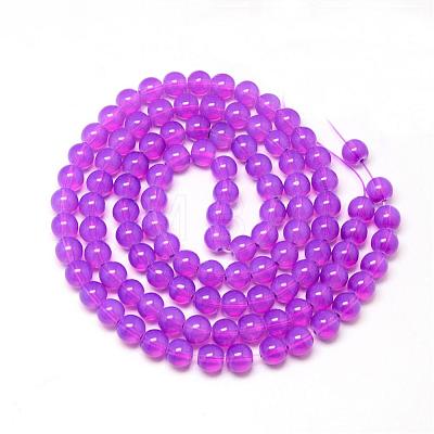 Baking Painted Glass Beads Strands DGLA-Q023-8mm-DB27-1