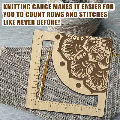 Wooden Square Frame Crochet Ruler DIY-WH0537-007-1