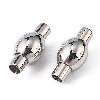 Tarnish Resistant Smooth 304 Stainless Steel Magnetic Clasps with Glue-in Ends STAS-Q141-1