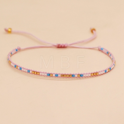 Bohemian Style Seed Braided Bead Bracelet PW-WG75BE1-04-1