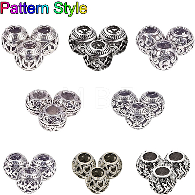 Tibetan Style Alloy European Large Hole Beads MPDL-NB0001-03AS-1