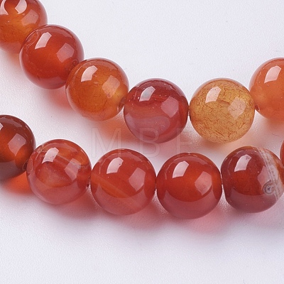 Natural Striped Agate/Banded Agate Beads Strands X-G-G591-8mm-03-1