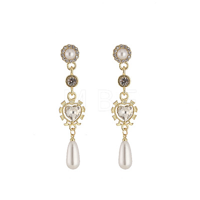 Valentine's Day Alloy & Rhinestone Dangle Stud Earrings WG2B101-03-1