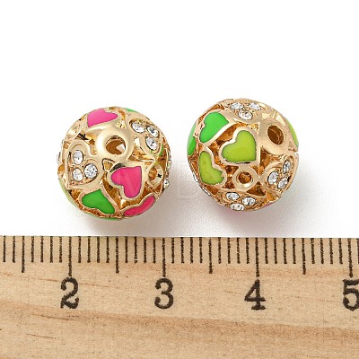 Golden Alloy Enamel Beads FIND-E044-27G-01-1