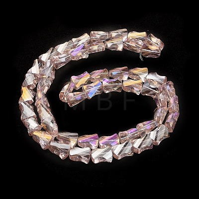 Electroplated Transparent Glass Beads Strands GLAA-G092-A06-1