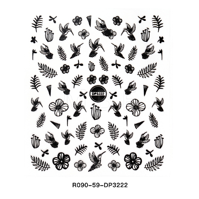 3D Black Transfer Stickers Decals MRMJ-R090-59-DP3222-1