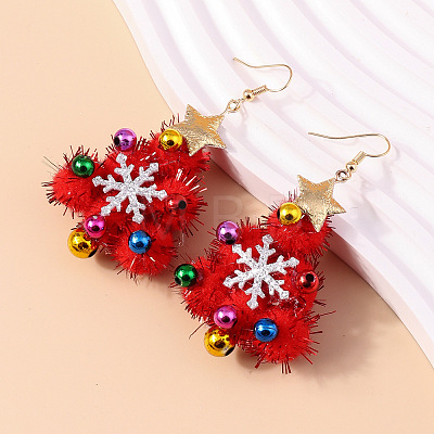 Christmas Plastic & Acrylic & Resin & Alloy Dangle Earrings FS-WG9688C-02-1