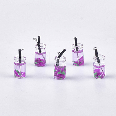 Glass Bottle Pendants X-CRES-N017-06G-1