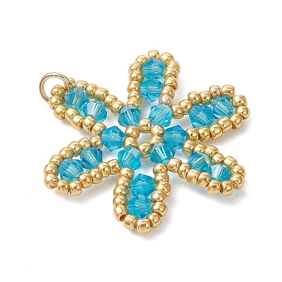 Glass Seed Beaded Pendants PALLOY-MZ01270-01-1