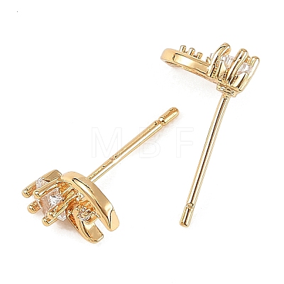 SHEGRACE Brass Micro Pave Cubic Zirconia Stud Earrings XGRQ4N531-709G-1