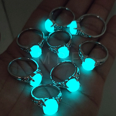 Synthetic Luminous Stone Oval Finger Ring LUMI-PW0001-116-1