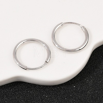 925 Sterling Silver Hoop Earrings STER-B008-01B-P-1
