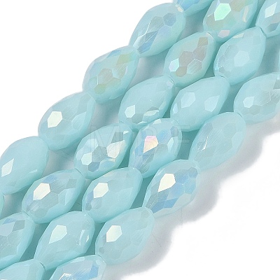 Opaque Solid Color Electroplate Glass Beads Strands LS-EGLA-N013-P10mm-B11-1