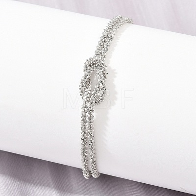 Brass Chain Knot 2-Strand Bracelets for Women KK-CBA68DA-17A-P-1