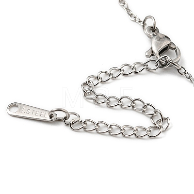 201 Stainless Steel Heart with Sailor's Knot Pendant Necklace with Cable Chains NJEW-Q317-15P-1