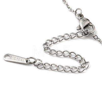 Non-Tarnish 201 Stainless Steel Heart with Sailor's Knot Pendant Necklace with Cable Chains NJEW-Q317-15P-1