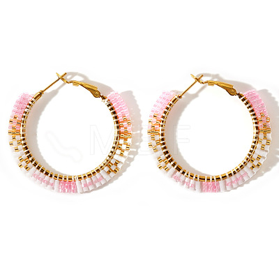 Summer Vacation Style Round Miyuki Bead Earrings Small and Versatile WY3757-2-1