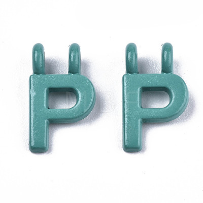 Spray Painted Alloy  2-Loop Link Pendants X-PALLOY-T075-48P-RS-1