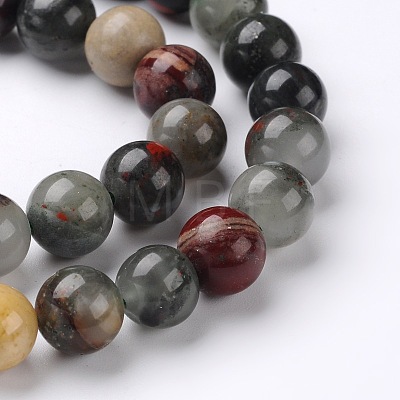 Natural African Bloodstone Beads Strands G-L383-06-4mm-1