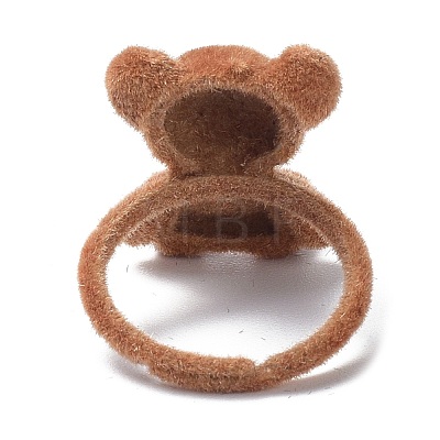 Bear Flocky Adjustable Ring for Teen Girl Women RJEW-G117-01A-1