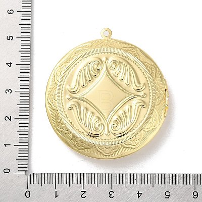 Rack Plating Brass Locket Pendant Cabochon Settings KK-F090-06G-1