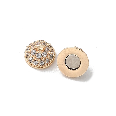 Brass Micro Pave Cubic Zirconia Magnetic Clasps KK-U052-16G-1