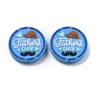 Father's Day Silicone Beads SIL-V006-02J-1