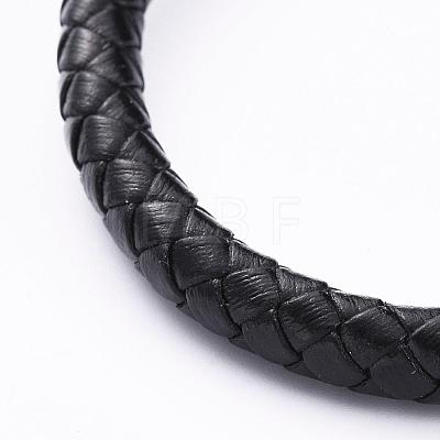 Adjustable Leather Cord Braided Bracelets X-BJEW-JB04439-02-1