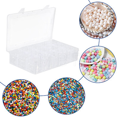 Rectangle Plastic Organizer Storage Grid Bead Containers CON-WH0100-80-1