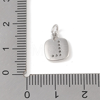 Rack Plating Brass Micro Pave CLear Cubic Zirconia Charms KK-E110-14P-L-1