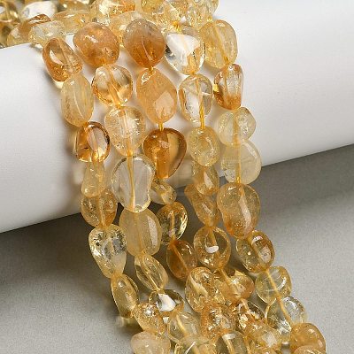 Natural Citrine(Heated) Beads Strands G-G337-B02-8x10mm-1