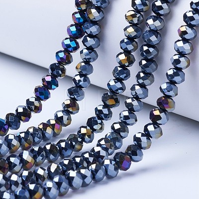 Electroplate Glass Beads Strands EGLA-A034-P6mm-B-1