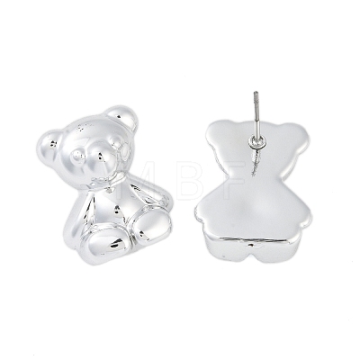 Bear CCB Plastic Stud Earrings for Women EJEW-Q382-04A-P-1