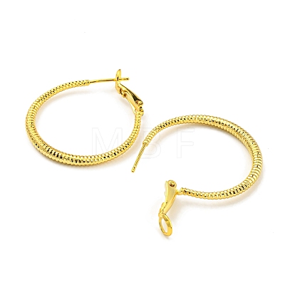 Twisted Big Ring Huggie Hoop Earrings for Girl Women KK-C224-05G-01-1