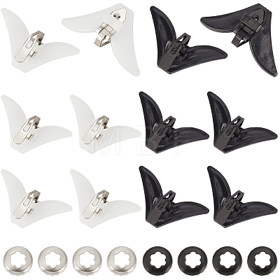 20Pcs 2 Colors Plastic & Iron Triangle Bow Tie Clips FIND-CY0002-36-1
