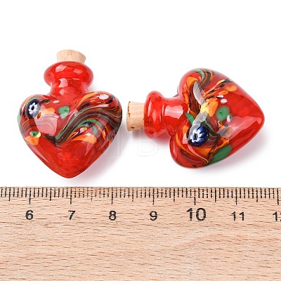 Handmade Lampwork Perfume Bottle Pendants LAMP-H072-02C-1
