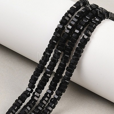 Natural Black Onyx Beads Strands G-G345-C37-2x4mm-1