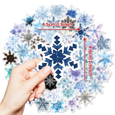 50Pcs Snowflake Paper Stickers DIY-P085-04-1