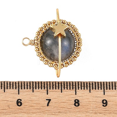 Natural Labradorite Copper Wire Wrapped Pendants PALLOY-TA00426-04-1