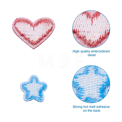  Jewelry 80Pcs 16 Style Polyester Computerized Embroidery Cloth Iron on/Sew on Patches DIY-PJ0001-25-1