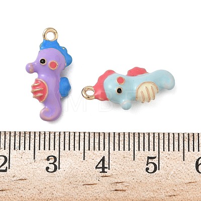 Alloy Enamel Pendants ENAM-F156-06G-03-1