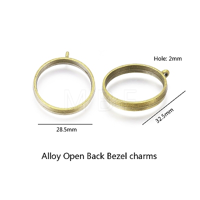 Alloy Open Back Bezel Pendants PALLOY-CJ0001-28-1