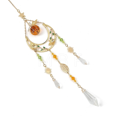 Brass Sun Moon Star Suncatcher HJEW-TA00497-1