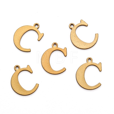 304 Stainless Steel Alphabet Charms STAS-H122-C-AB-1