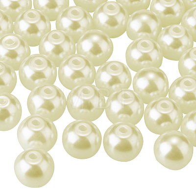 1 Box 6mm Tiny Satin Luster Glass Pearl Beads Round Loose Beads for Jewelry Making HY-PH0001-6mm-012-1