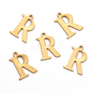 Ion Plating(IP) 304 Stainless Steel Alphabet Charms STAS-H122-R-G-1